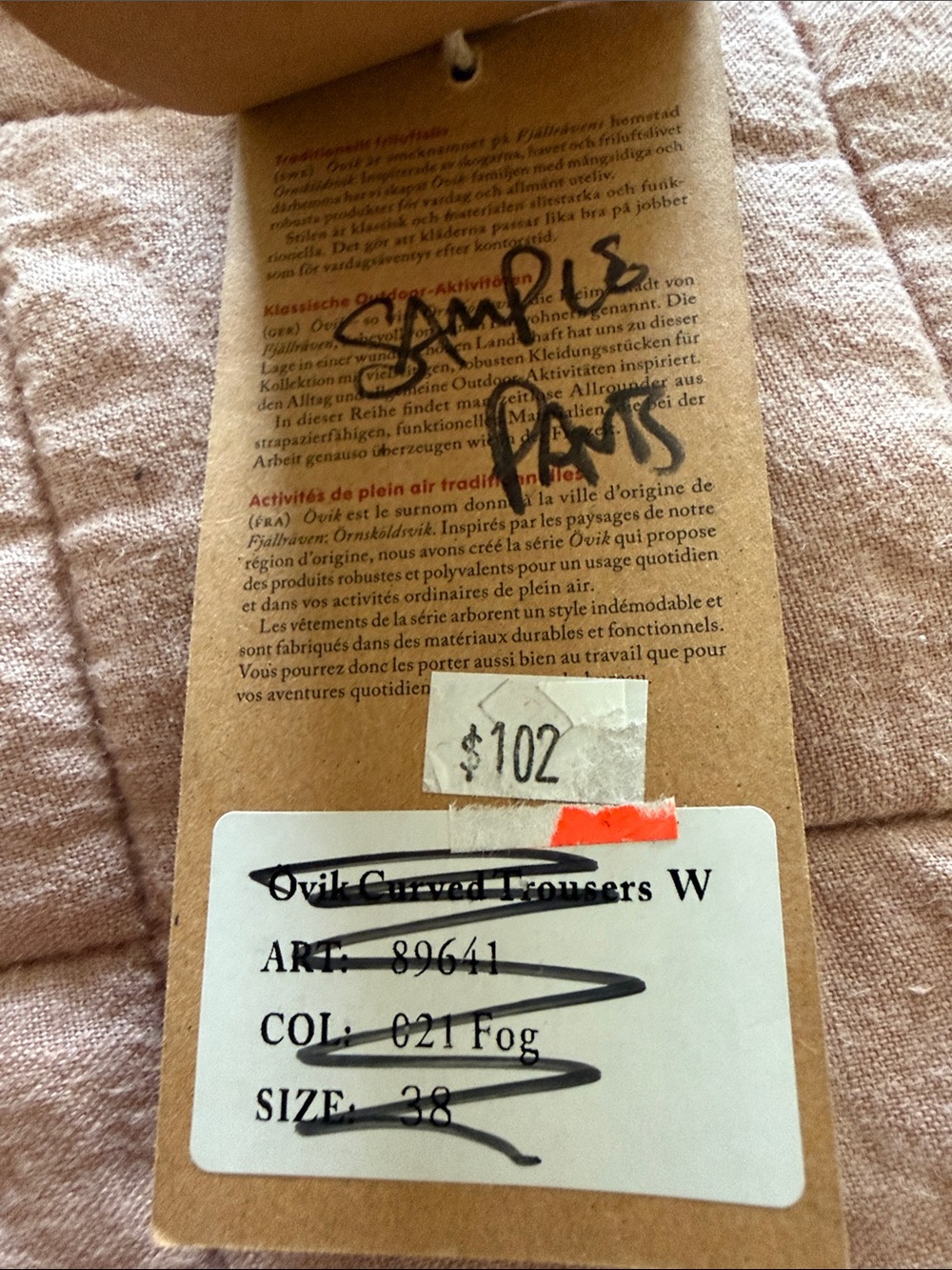 Fjallraven Ovik Curved pants in Fog - Picture 9 of 9